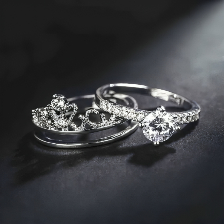 “Gemini Elegance” - Convertible Twin Ring Set