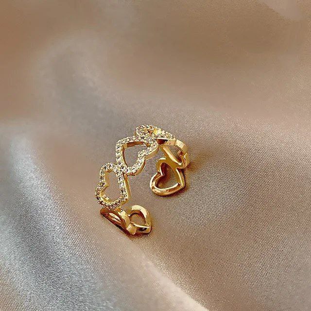 Golden Heart Ring” - Heart-Shaped Golden Ring